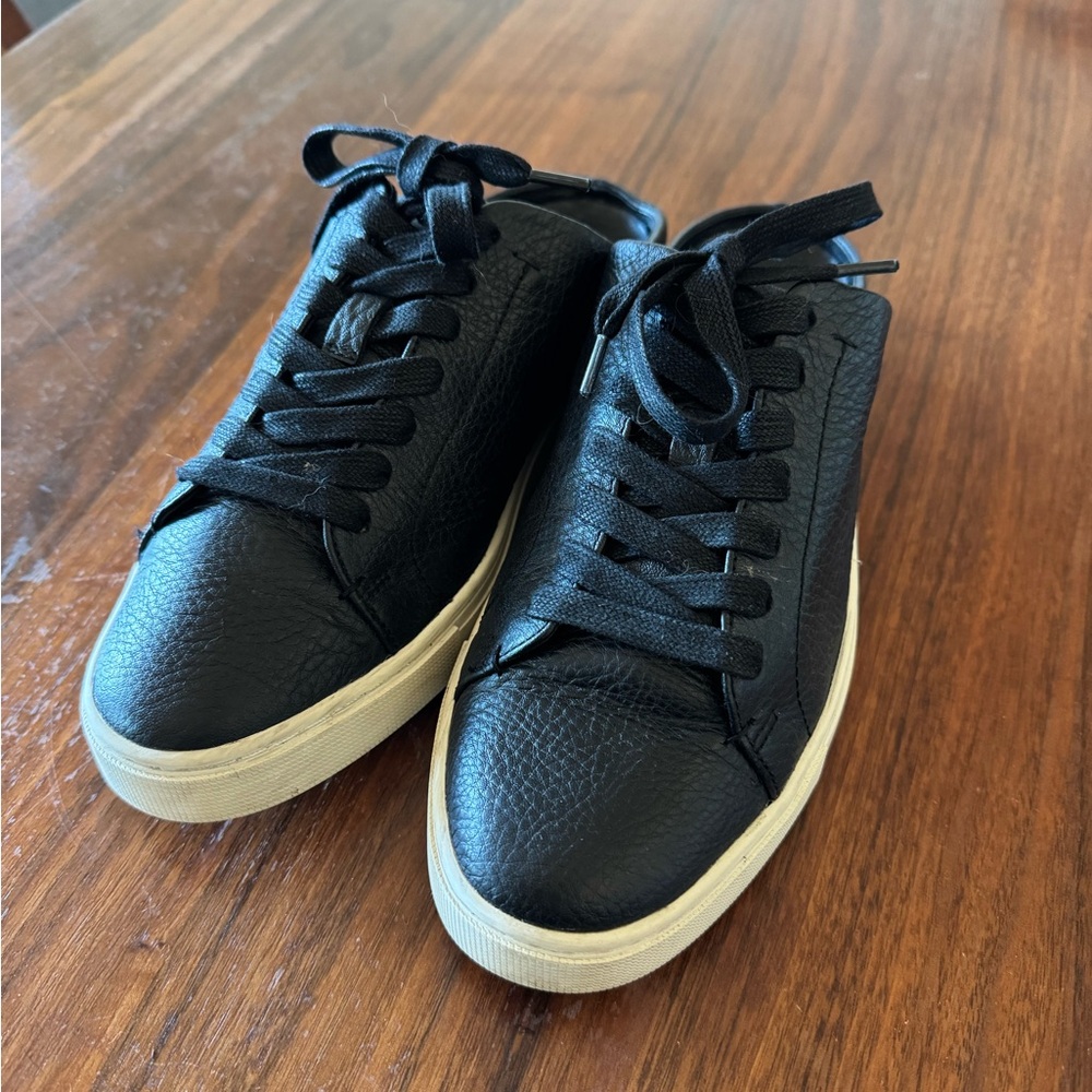 Frye Leather Sneaker Mules Black Slip On- Women's Size 10